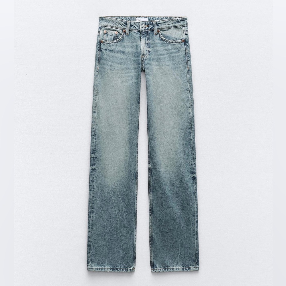 Zara Light Blue Straight Leg Jeans